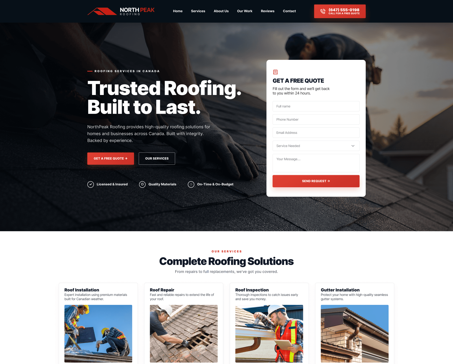 Northview Roofing portfolio preview